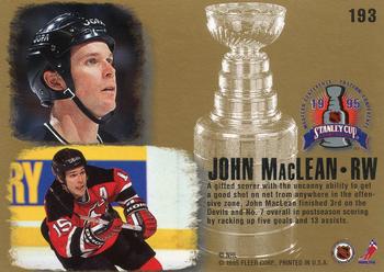 1995-96 Ultra #193 John MacLean Back