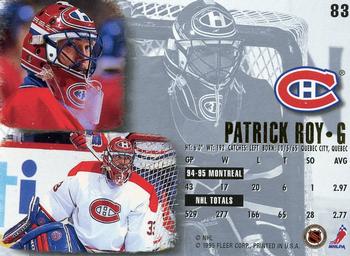 1995-96 Ultra #83 Patrick Roy Back