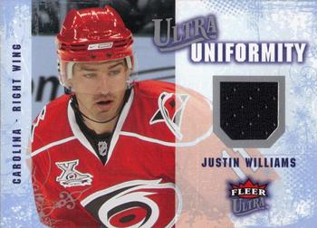 2008-09 Ultra - Ultra Uniformity #UA-JW Justin Williams Front
