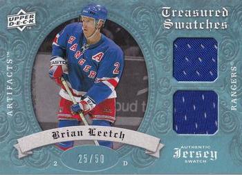 2008-09 Upper Deck Artifacts - Treasured Swatches Dual Blue #TSD-BL Brian Leetch  Front