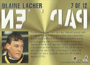 1995-96 Ultra - Premier Pad Men #7 Blaine Lacher Back