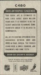 2008-09 Upper Deck Champ's - Mini #C480 Sahelanthropus Tchadensis Back
