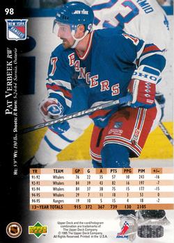 1995-96 Upper Deck #98 Pat Verbeek Back