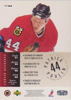 1995-96 Upper Deck - Special Edition #SE106 Patrick Poulin Back