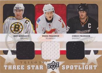 2008-09 Upper Deck Trilogy - Three Star Spotlights #3S-BPP Ray Bourque / Dion Phaneuf / Chris Pronger  Front