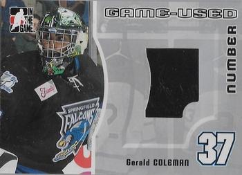 2005-06 In The Game Heroes and Prospects - Numbers #GUN-72 Gerald Coleman Front