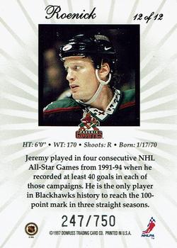 1996-97 Donruss Elite - Status #12 Jeremy Roenick Back