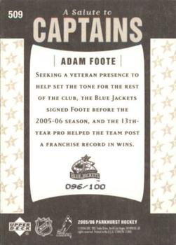 2005-06 Parkhurst - Facsimile Autographs #509 Adam Foote Back