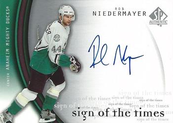 2005-06 SP Authentic - Sign of the Times #RN Rob Niedermayer Front
