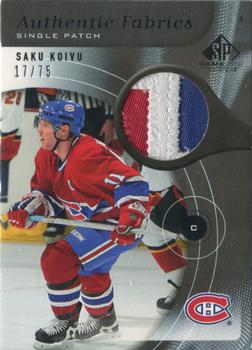 2005-06 SP Game Used - Authentic Patches #AP-SK Saku Koivu Front