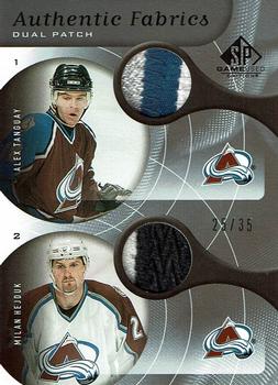 2005-06 SP Game Used - Authentic Patches Dual #AP2-TH Alex Tanguay / Milan Hejduk Front