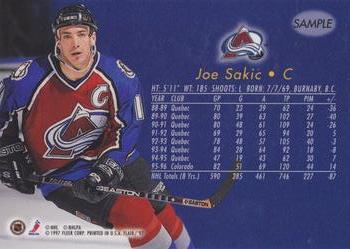 1996-97 Flair #SAMPLE Joe Sakic Back