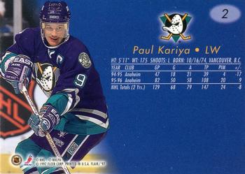 1996-97 Flair #2 Paul Kariya Back