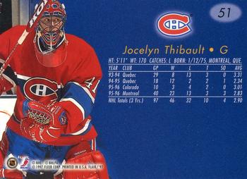 1996-97 Flair #51 Jocelyn Thibault Back
