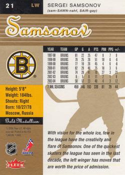 2005-06 Ultra - Gold Medallion #21 Sergei Samsonov Back