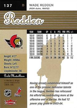 2005-06 Ultra - Gold Medallion #137 Wade Redden Back