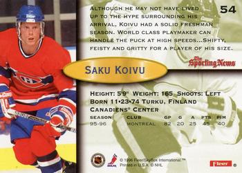 1996-97 Fleer #54 Saku Koivu Back