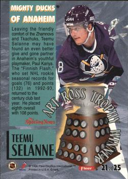 1996-97 Fleer - Art Ross Trophy #21 Teemu Selanne Back