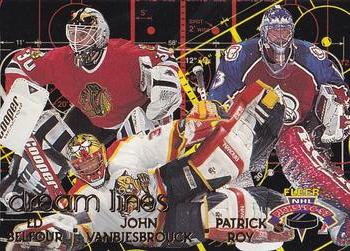 1996-97 Fleer NHL Picks - Dream Lines #8 Ed Belfour /John Vanbiesbrouck / Patrick Roy Front