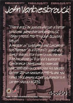 1996-97 Fleer NHL Picks - Fabulous 50 #46 John Vanbiesbrouck Back