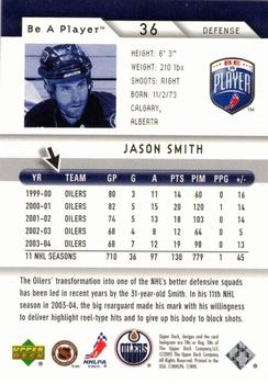 2005-06 Upper Deck Be a Player - Overtime #36 Jason Smith Back