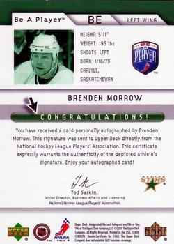 2005-06 Upper Deck Be a Player - Signatures #BE Brenden Morrow Back