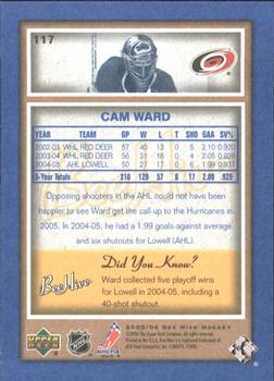 2005-06 Upper Deck Beehive - Blue #117 Cam Ward Back