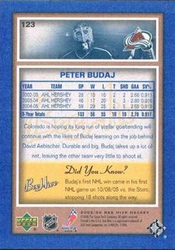 2005-06 Upper Deck Beehive - Blue #123 Peter Budaj Back