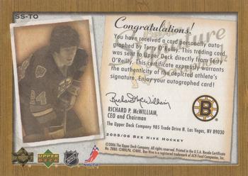 2005-06 Upper Deck Beehive - Signature Scrapbook #SS-TO Terry O'Reilly Back
