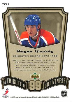 2005-06 Upper Deck MVP - A Tribute to Greatness #TG1 Wayne Gretzky Back