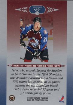 1996-97 Leaf Limited #29 Peter Forsberg Back