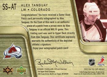 2005-06 Upper Deck The Cup - Scripted Swatches #SS-AT Alex Tanguay Back