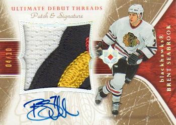 2005-06 Upper Deck Ultimate Collection - Ultimate Debut Threads Patches Autographs #DAP-BS Brent Seabrook Front