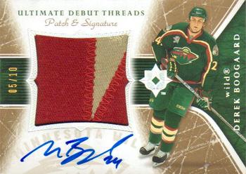 2005-06 Upper Deck Ultimate Collection - Ultimate Debut Threads Patches Autographs #DAP-DB Derek Boogaard Front