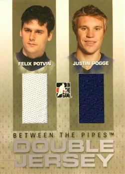 2006-07 In The Game Between The Pipes - Double Jersey Gold #DJ-15 Felix Potvin / Justin Pogge  Front