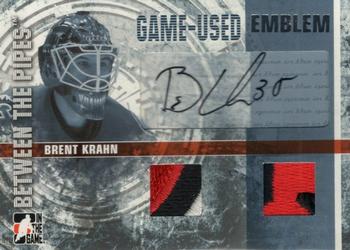 2006-07 In The Game Between The Pipes - Game Used Emblem Autograph #GUE-43 Brent Krahn  Front