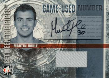 2006-07 In The Game Between The Pipes - Game Used Number Autograph #GUN-MH Martin Houle  Front