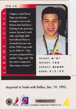 1996-97 Pinnacle Be a Player - Link 2 History Autographs #LTH-1A Jarome Iginla Back
