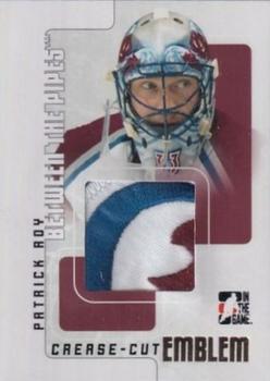 2007-08 In The Game Between the Pipes - Emblems #CCE-36 Patrick Roy  Front