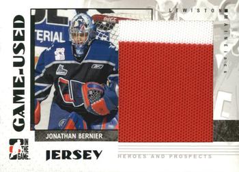 2007-08 In The Game Heroes and Prospects - Jerseys #GUJ-60 Jonathan Bernier  Front