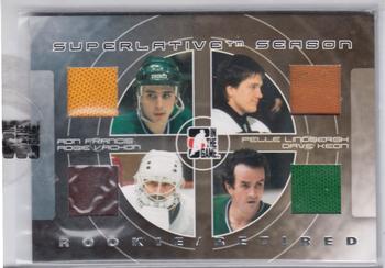 2007-08 In The Game Superlative - Superlative Season Rookie/Retired Jerseys Silver #RR-10 Ron Francis / Pelle Lindbergh / Rogie Vachon / Dave Keon  Front