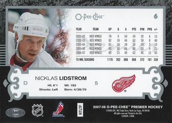 2007-08 O-Pee-Chee Premier - Silver Spectrum #6 Nicklas Lidstrom  Back