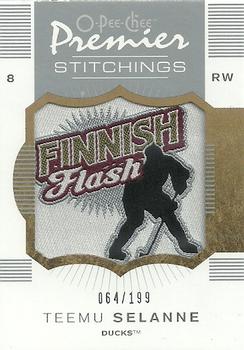 2007-08 O-Pee-Chee Premier - Stitchings #PS-TS Teemu Selanne  Front