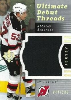 2007-08 Upper Deck Ultimate Collection - Ultimate Debut Threads Jerseys #DT-NB Nicklas Bergfors  Front