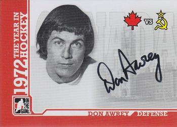 2009-10 In The Game 1972 The Year In Hockey - Autographs #A-DA2 Don Awrey Front