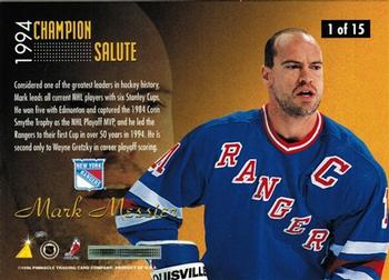 1996-97 Zenith - Champion Salute #1 Mark Messier Back