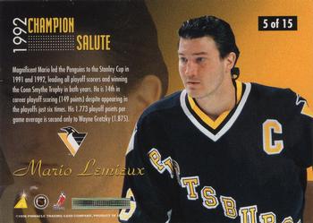 1996-97 Zenith - Champion Salute #5 Mario Lemieux Back