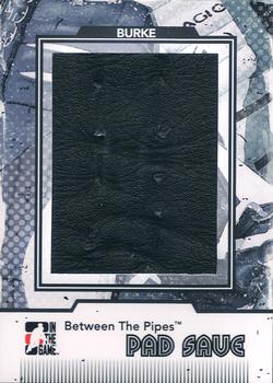 2009-10 In The Game Between The Pipes - Pad Save Black #PS-05 Sean Burke  Front