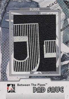 2009-10 In The Game Between The Pipes - Pad Save Silver #PS05 Sean Burke  Front