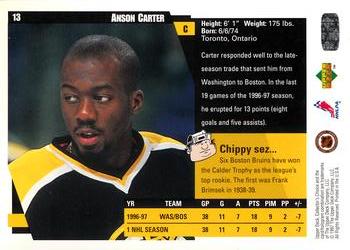 1997-98 Collector's Choice #13 Anson Carter Back